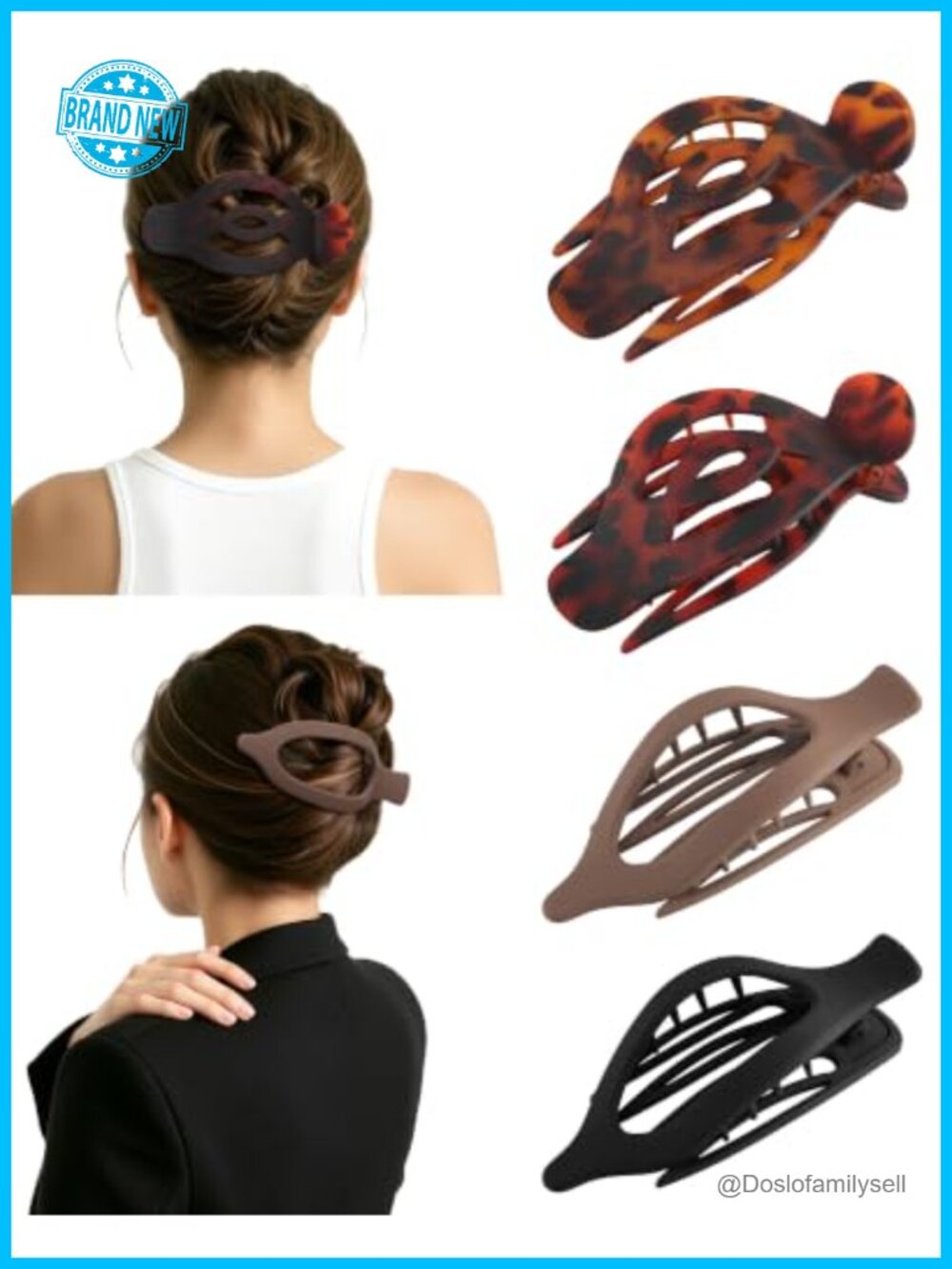 Extra Large Flat Hair Clips for Women French Concord Clips